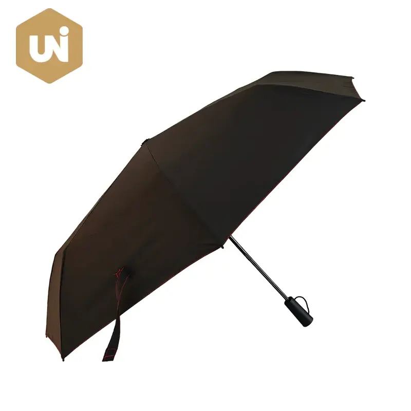 Black and Red Contrast Color Manual Open Umbrella